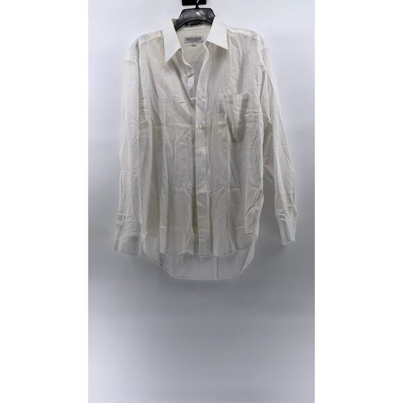 MONSIEUR BY GIVINCHY Men's Vintage White Regular-Fit Button-Up Shirt SZ 15.5 - Picture 1 of 13